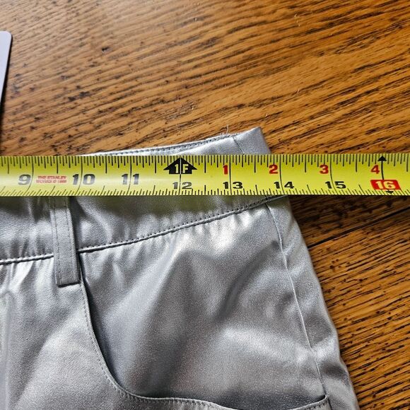 Commense Silver Metallic Pants | Size Small | NWT | High Rise Straight Leg - Picture 7 of 7